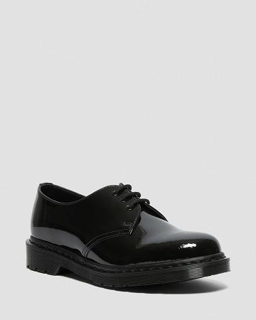 Dr Martens 1461 Made in England Mono Lak Læder Oxford Sko Herre Sort | DK 595HAP